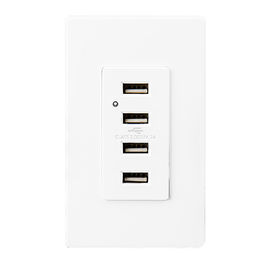 ติดต่อ USB ขาว ติดต่อไฟฟ้า USB 4 สายพาน USB พร้อม 2 แผ่นผนัง