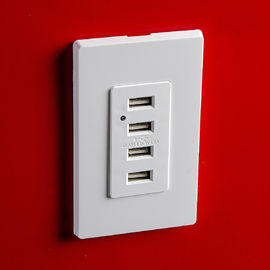 ติดต่อ USB ขาว ติดต่อไฟฟ้า USB 4 สายพาน USB พร้อม 2 แผ่นผนัง