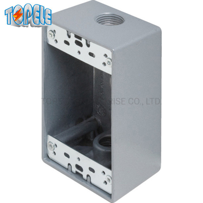 UL รายการ 4 * 2 อลูมิเนียม 1 กองหน่วยอุปกรณ์กันอากาศ Outlet Box สีเทา