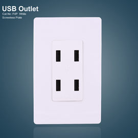 สีขาว 4 ท่าทาง USB GFCI เครื่องรับไฟฟ้า USB Outlet ด้วยแผ่นไร้สกรู
