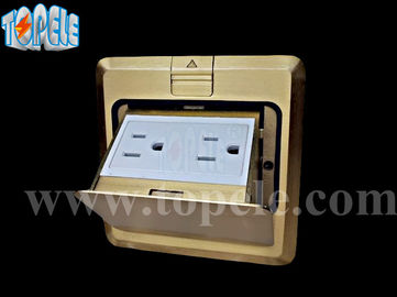 แผ่นสี่เหลี่ยม ทองแดง / อลูมิเนียมกลม สารสกัด POP-up ประเภทพื้นซ็อต GFCI เครื่องรับ OEM