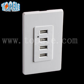 ติดต่อ USB ขาว ติดต่อไฟฟ้า USB 4 สายพาน USB พร้อม 2 แผ่นผนัง